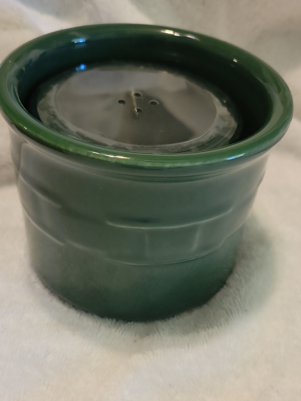 Longaberger 1 Pint Salt Crock With Candle